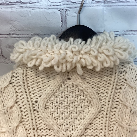 WEST OF THE MOON 100% WOOL LONG CARDIGAN SWEATER COAT WINTER WHITE SZ MED - Picture 9 of 13